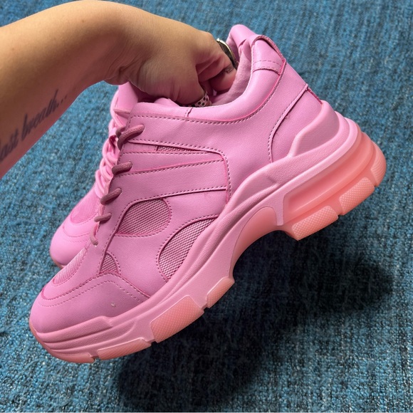 Steve Madden Bolt Chunky Pink Sneakers - Picture 4 of 9